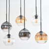Koyoto Lampadario a sospensione, Lampada a sfera, Lampada a sospensione Ambrato, Chiaro, Grigio fumo, 6-Luci