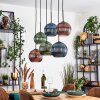 Koyoto Lampadario a sospensione, Lampada a sfera, Lampada a sospensione Blu, Verde, Ramato, 6-Luci