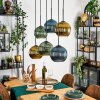 Koyoto Lampadario a sospensione, Lampada a sfera, Lampada a sospensione Blu, Oro, Verde, 6-Luci