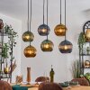 Koyoto Lampadario a sospensione, Lampada a sfera, Lampada a sospensione Blu, Oro, Verde, 6-Luci