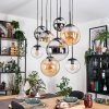 Gastor Lampadario a sospensione, Lampada a sfera, Lampada a sospensione Ambrato, Cromo, Chiaro, Grigio fumo, 8-Luci