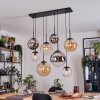 Gastor Lampadario a sospensione, Lampada a sfera, Lampada a sospensione Ambrato, Cromo, Chiaro, Grigio fumo, 8-Luci