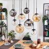 Gastor Lampadario a sospensione, Lampada a sfera, Lampada a sospensione Ambrato, Chiaro, Grigio fumo, 8-Luci