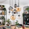 Gastor Lampadario a sospensione, Lampada a sfera, Lampada a sospensione Ambrato, Chiaro, Grigio fumo, 8-Luci