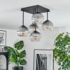 Koyoto Plafoniera, Lampada a sfera 37 cm Chiaro, Grigio fumo, 5-Luci