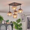 Koyoto Plafoniera, Lampada a sfera 37 cm Chiaro, Grigio fumo, 5-Luci