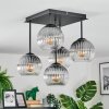 Koyoto Plafoniera, Lampada a sfera 37 cm Chiaro, Grigio fumo, 5-Luci