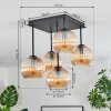 Koyoto Plafoniera, Lampada a sfera 37 cm Ambrato, 5-Luci