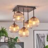 Koyoto Plafoniera, Lampada a sfera 37 cm Ambrato, Chiaro, Grigio fumo, 5-Luci