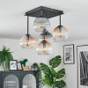Koyoto Plafoniera, Lampada a sfera 37 cm Ambrato, Chiaro, Grigio fumo, 5-Luci