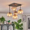 Koyoto Plafoniera, Lampada a sfera 37 cm Ambrato, Chiaro, Grigio fumo, 5-Luci