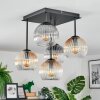 Koyoto Plafoniera, Lampada a sfera 37 cm Ambrato, Chiaro, Grigio fumo, 5-Luci