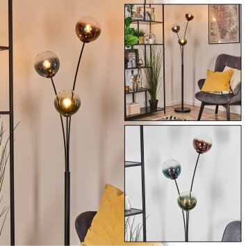 Gastor Lampada a sfera, Lampada da terra Blu, Verde, Chiaro, Ramato, 3-Luci