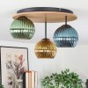 Koyoto Plafoniera, Lampada a sfera Marrone, Aspetto del legno, Nero, 3-Luci