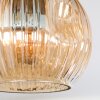 Ripoll Plafoniera, Lampada a sfera Marrone, Aspetto del legno, Nero, 3-Luci