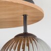 Ripoll Plafoniera, Lampada a sfera Marrone, Aspetto del legno, Nero, 3-Luci