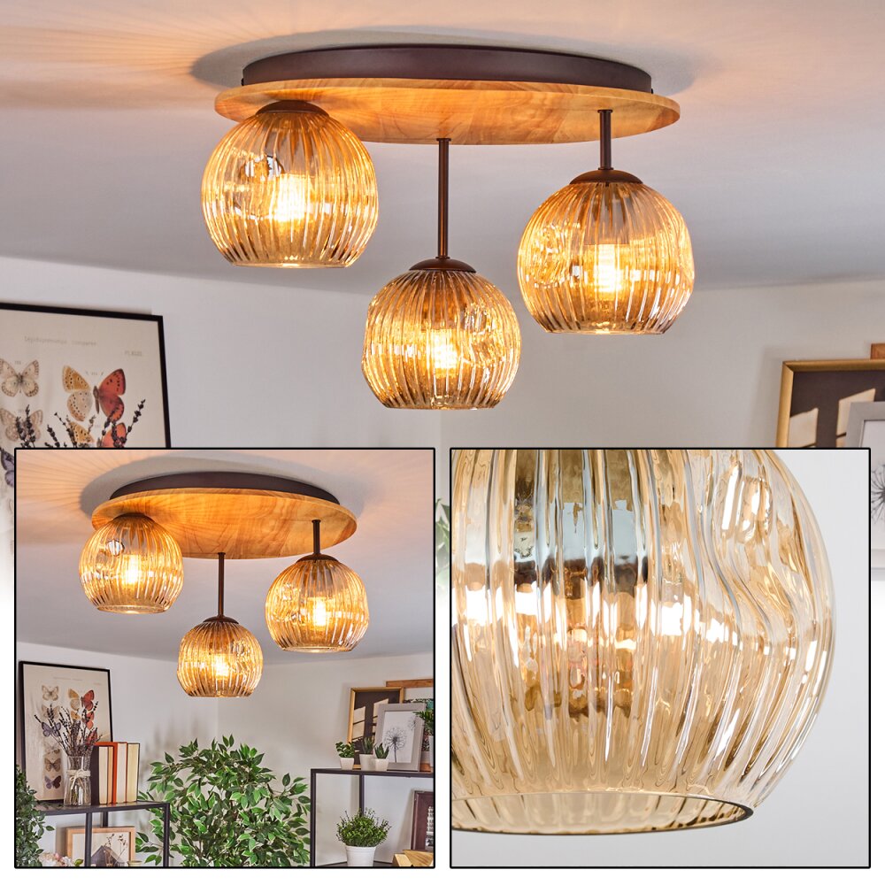 Ripoll Plafoniera, Lampada a sfera Écru, Nero, 3-Luci main product photo