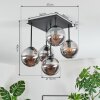 Gastor Plafoniera, Lampada a sfera Grigio fumo, 5-Luci