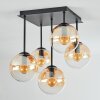 Gastor Plafoniera, Lampada a sfera Ambrato, Chiaro, 5-Luci