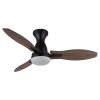 Illuminazione Globo Lighting Gale Lampada con ventilatore LED Aspetto del legno, Écru, Nero, 1-Luce, Telecomando