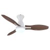 Illuminazione Globo Lighting Gale Lampada con ventilatore LED Aspetto del legno, Écru, Bianco, 1-Luce, Telecomando