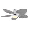 Illuminazione Globo Lighting Elise Lampada con ventilatore LED Grigio, Bianco, 1-Luce, Telecomando
