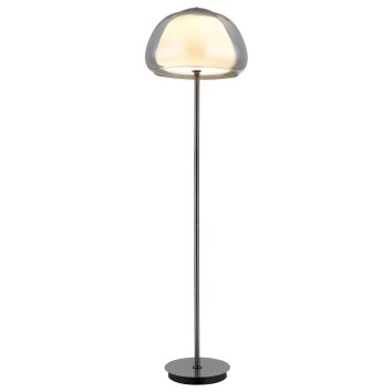 Illuminazione Globo Lighting Avila Lampada da terra LED Cromo, Nero, 1-Luce, Telecomando