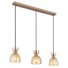 Illuminazione Globo Lighting Massey Lampadario a sospensione Marrone, 3-Luci