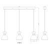 Illuminazione Globo Lighting Massey Lampadario a sospensione Nero, 3-Luci