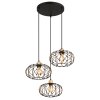 Illuminazione Globo Lighting Greys Lampadario a sospensione Nero, 3-Luci