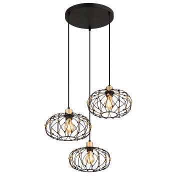 Illuminazione Globo Lighting Greys Lampadario a sospensione Nero, 3-Luci