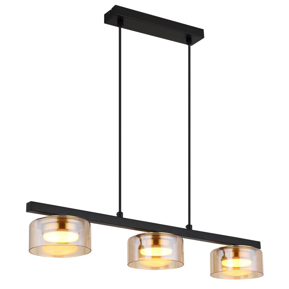 Illuminazione Globo Lighting Higgins Lampadario a sospensione Oro, Nero, 3-Luci main product photo