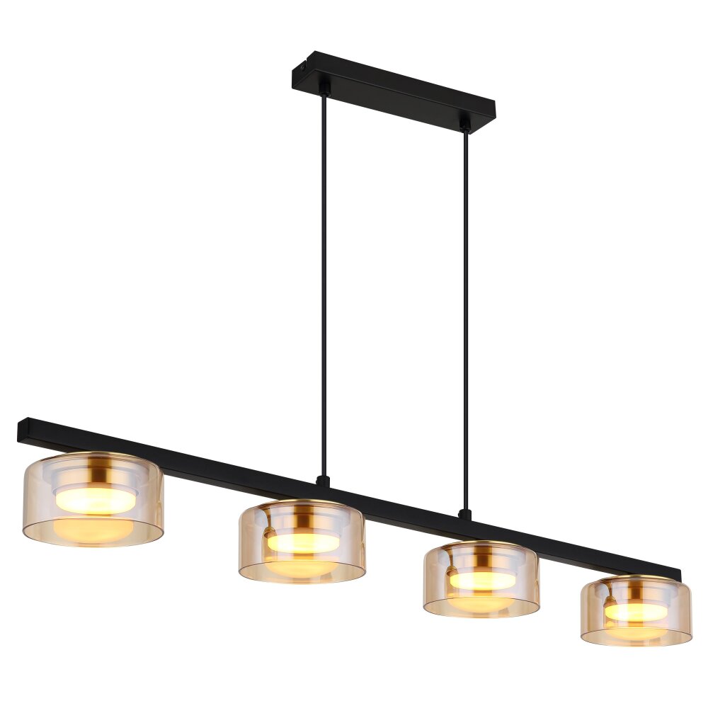 Illuminazione Globo Lighting Higgins Lampadario a sospensione Oro, Nero, 4-Luci main product photo