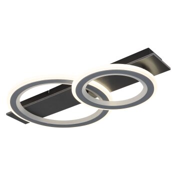 Illuminazione Globo Lighting Jayden Plafoniera LED Grigio, Nero, 1-Luce, Telecomando, Cambia colore