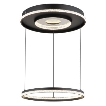 Illuminazione Globo Lighting Marsh Lampadario a sospensione LED Nero, 1-Luce, Telecomando