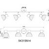 Illuminazione Globo Lighting Zachery Plafoniera Ottone, 4-Luci