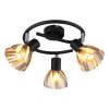 Illuminazione Globo Lighting Zachery Plafoniera Nero, 3-Luci