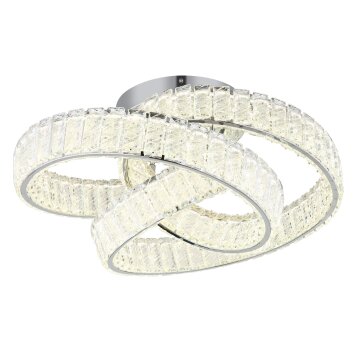 Illuminazione Globo Lighting Mucky Plafoniera LED Cromo, 1-Luce, Telecomando