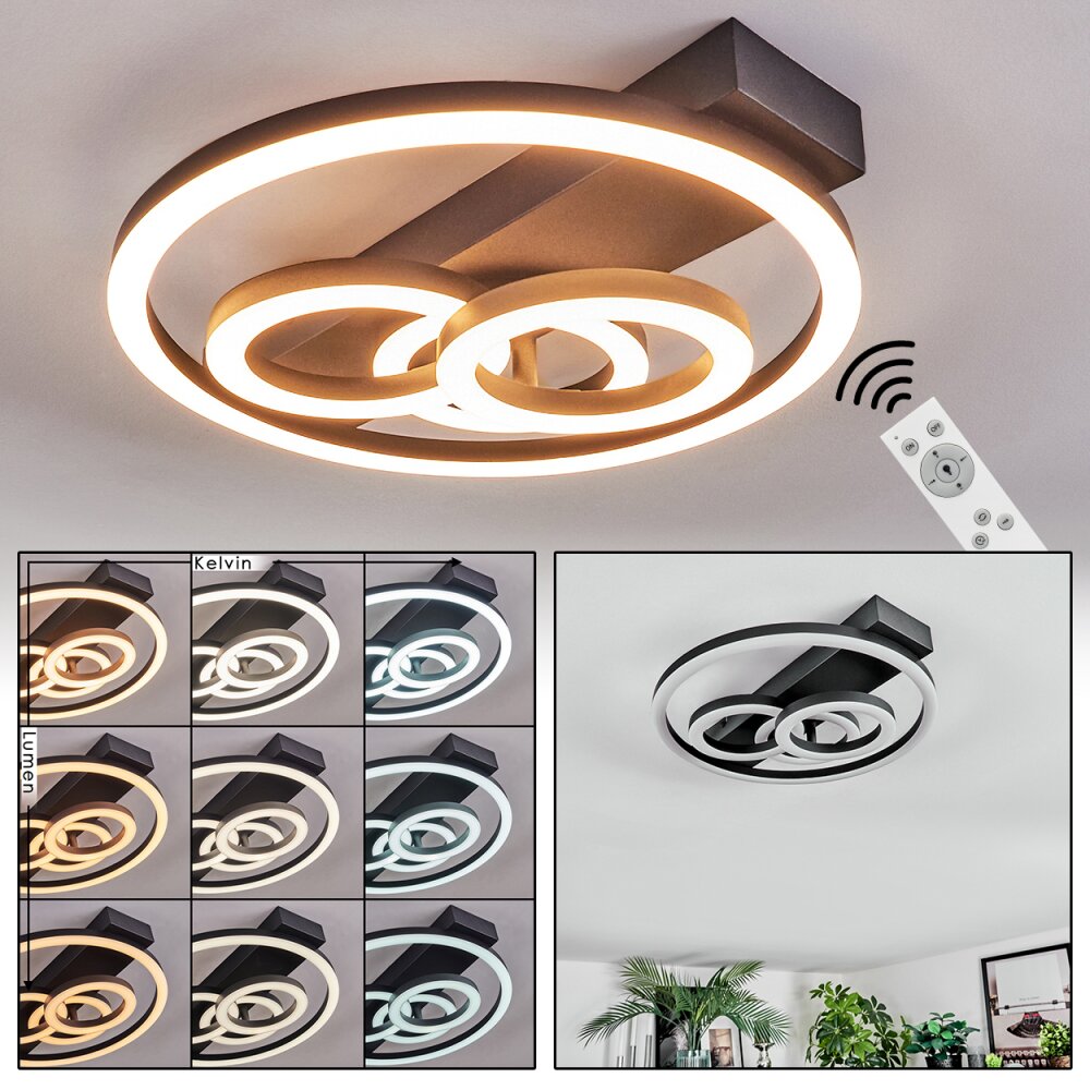 Pilor Plafoniera LED Nero, 1-Luce, Telecomando main product photo