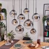 Gastor Lampadario a sospensione, Lampada a sfera, Lampada a sospensione Cromo, Chiaro, Grigio fumo, 8-Luci