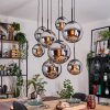 Gastor Lampadario a sospensione, Lampada a sfera, Lampada a sospensione Cromo, Grigio fumo, 8-Luci