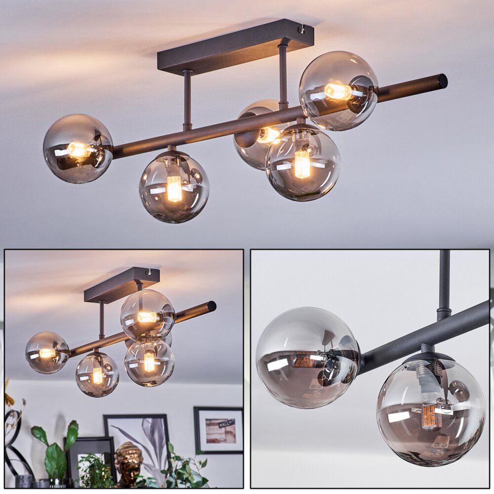 Chehalis Plafoniera, Lampada a sfera Grigio fumo, 5-Luci main product photo