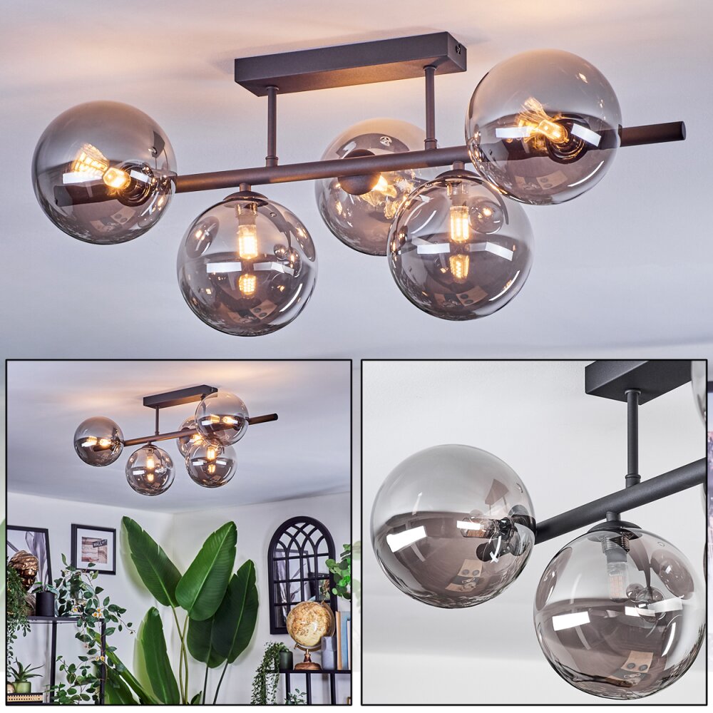 Chehalis Plafoniera, Lampada a sfera Grigio fumo, 5-Luci main product photo