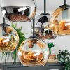 Koyoto Plafoniera, Lampada a sfera Ambrato, Cromo, Grigio fumo, 5-Luci