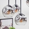 Ripoll Plafoniera, Lampada a sfera Cromo, Chiaro, Grigio fumo, 5-Luci