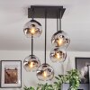 Ripoll Plafoniera, Lampada a sfera Cromo, Chiaro, Grigio fumo, 5-Luci
