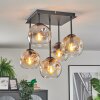 Ripoll Plafoniera, Lampada a sfera Ambrato, Chiaro, Grigio fumo, 5-Luci