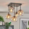 Koyoto Plafoniera, Lampada a sfera 37 cm Ambrato, Chiaro, Grigio fumo, 5-Luci