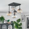 Koyoto Plafoniera, Lampada a sfera Ambrato, Chiaro, Grigio fumo, 5-Luci