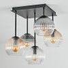 Koyoto Plafoniera, Lampada a sfera Ambrato, Chiaro, Grigio fumo, 5-Luci